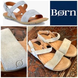 SALE! Born Tagum Gray Leather Strap Sandals